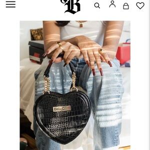 Bella D. Black Heart-Shaped Bag